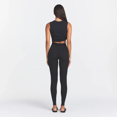 COTTON RIB LEGGING | SOOT