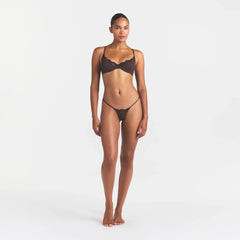 FITS EVERYBODY LACE UNLINED SCOOP BRA | ESPRESSO