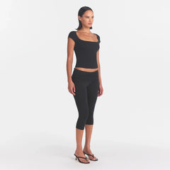 COTTON JERSEY FOLDOVER CAPRI | SOOT