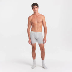 SKIMS COTTON RIB MENS 5" BOXER BRIEF | LIGHT HEATHER GREY