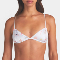 LIGHTWEIGHT SATIN TRIANGLE BRALETTE | SNOW ESSENTIALS BAG