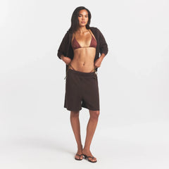FRENCH TERRY LONG SHORT | ESPRESSO