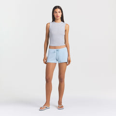 DRAPEY FRENCH TERRY SHORT | POWDER BLUE