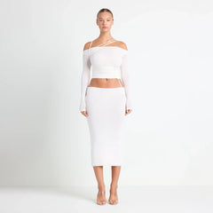 VETTESE X SKIMS SHEER MODAL MIDI SKIRT | ECRU