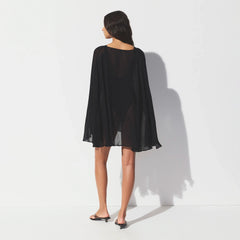 SWIM COVER-UPS SHEER MINI KAFTAN | OBSIDIAN