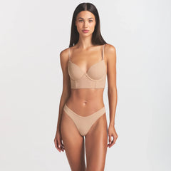 FITS EVERYBODY LOW BACK LONGLINE BRA | CLAY