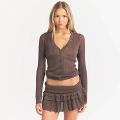 SHEER KNIT CARDIGAN | AMETHYST