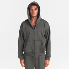 FLEECE LOUNGE MENS RELAXED ZIP UP HOODIE | JUNGLE