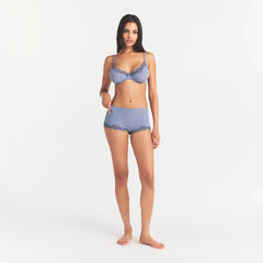FITS EVERYBODY LACE BOY SHORT | SLATE TONAL