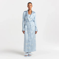 WOVEN SHINE LONG ROBE | AERO WING HEARTS PRINT