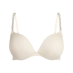 SKIMS ULTIMATE RHINESTONE TEARDROP PUSH-UP BRA | ECRU
