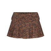 COTTON JERSEY FOLDOVER MINI SKORT | SIENNA NATURAL LEOPARD