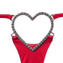 NOVELTY INTIMATES HEART CHARM STRING THONG | RUBY