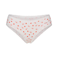 LIGHTWEIGHT COTTON POINTELLE LACE BRIEF | SNOW ARROWED HEARTS