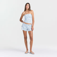 COTTON JERSEY TUBE TOP | POWDER BLUE BANDANA