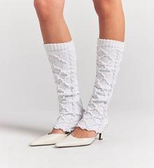 COZY LIGHT CABLE KNIT LEG WARMERS | IVORY