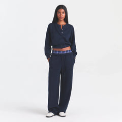 COTTON FLEECE CLASSIC STRAIGHT LEG PANT | NAVY
