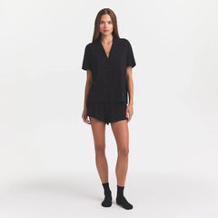 ORGANIC COTTON SLEEP SHORT SLEEVE SET | OBSIDIAN