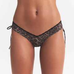FITS EVERYBODY LACE MICRO TANGA | UMBER LEOPARD PRINT