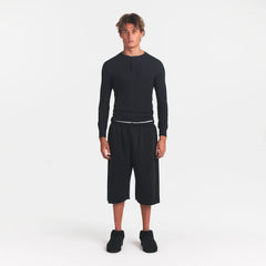 SKIMS COTTON RIB MENS HENLEY | ONYX