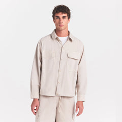 WOVEN MENS RELAXED SHIRT | STONE