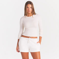 COTTON RIB LONG SLEEVE T-SHIRT | MARBLE