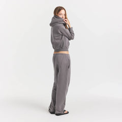 BOYFRIEND FLEECE ZIP UP HOODIE | SHADOW