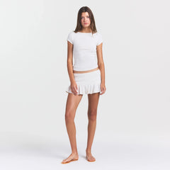 HEAVY POINTELLE BOATNECK TEE | MARBLE