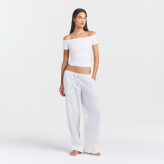 COTTON JERSEY OFF THE SHOULDER TOP | MARBLE