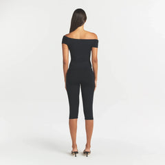SMOOTH LAYERS ASYMMETRICAL OFF THE SHOULDER TOP | OBSIDIAN