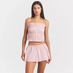 POPLIN APPAREL RUFFLE CAMI | DUSTY PINK