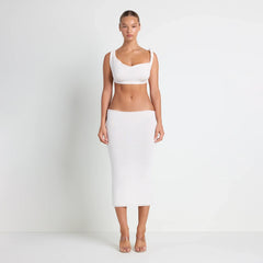VETTESE X SKIMS SHEER MODAL DRAPED BRALETTE | ECRU