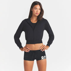 COTTON JERSEY ZIP UP HOODIE | SOOT