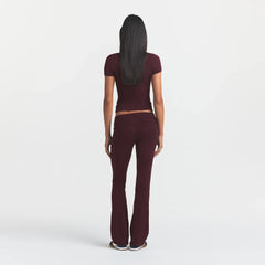 COTTON JERSEY FOLDOVER PANT | CURRANT