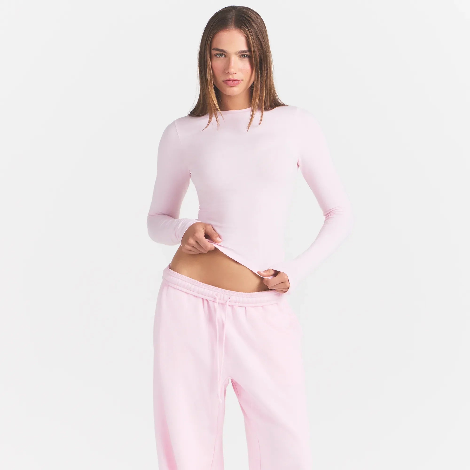 COTTON JERSEY LONG SLEEVE T-SHIRT | CHERRY BLOSSOM