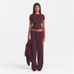 COTTON RIB T-SHIRT | CURRANT