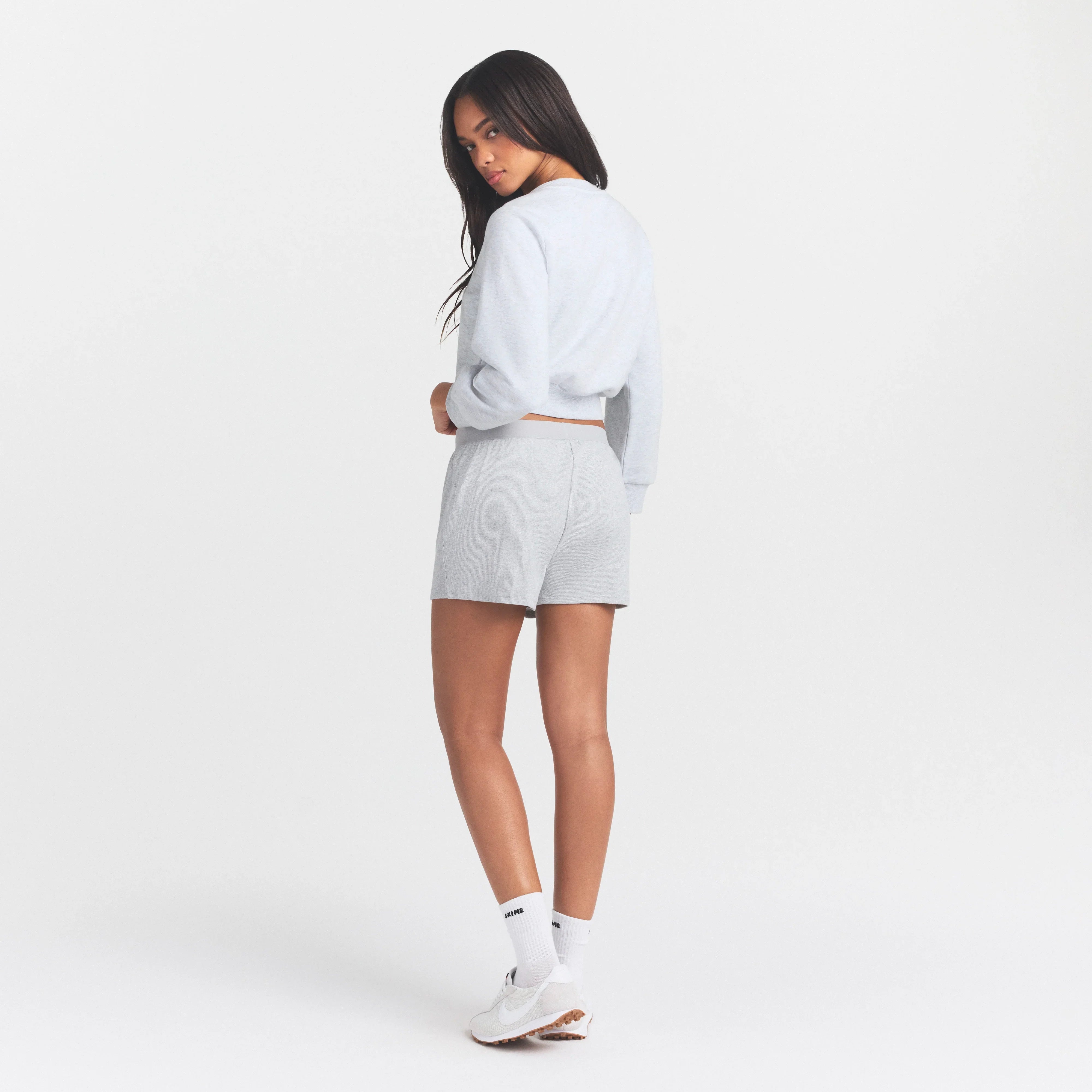 COTTON RIB LOOSE BOXER | LIGHT HEATHER GREY