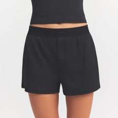 COTTON RIB LOOSE BOXER | SOOT