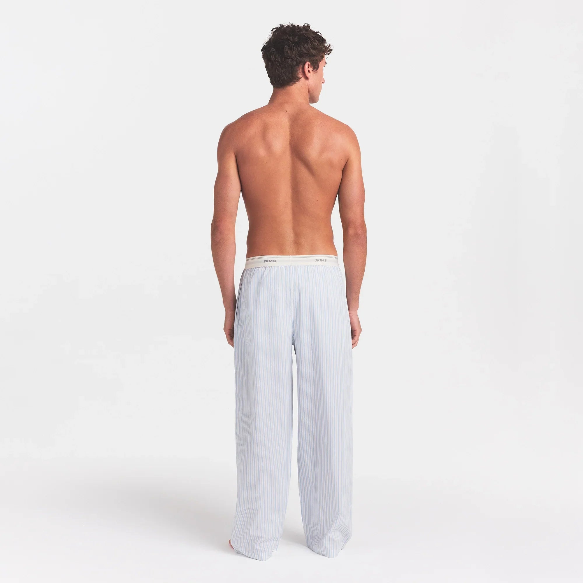 COTTON POPLIN MENS LOGO BAND SLEEP PANT | PLATINUM DOUBLE STRIPE