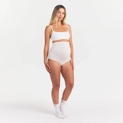 COTTON JERSEY MATERNITY HIGH-WAISTED BRIEF | MARBLE