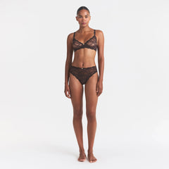 STRETCH LACE BRIEF | ESPRESSO