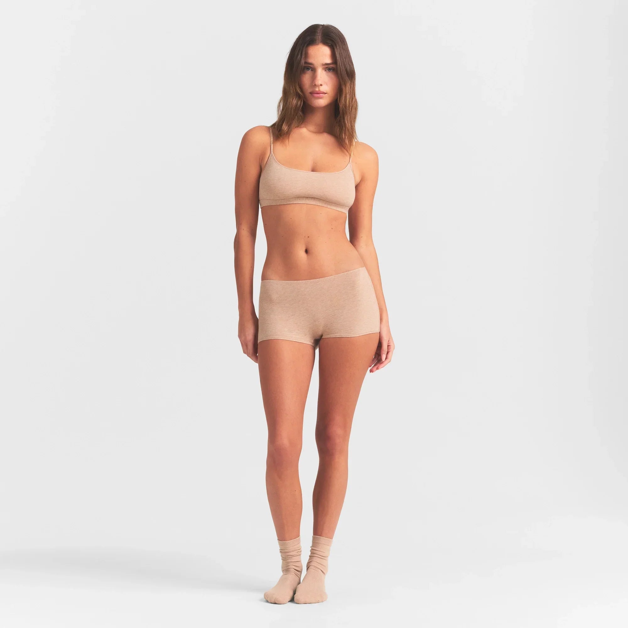 EVERYDAY COTTON SCOOP BRALETTE | CLAY HEATHER