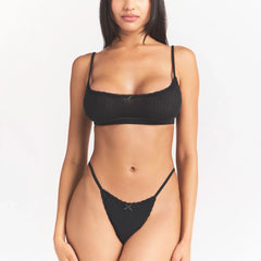 LIGHTWEIGHT COTTON POINTELLE SCOOP BRALETTE | SOOT TONAL