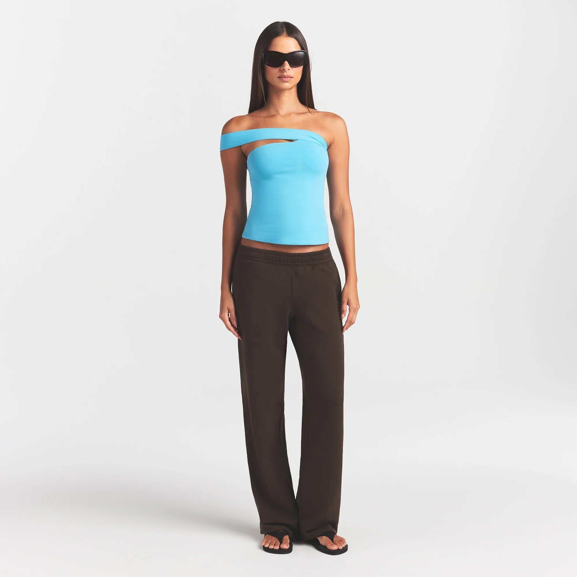 FRENCH TERRY STRAIGHT LEG PANT | ESPRESSO