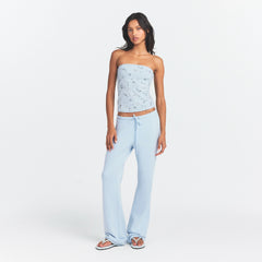 DRAPEY FRENCH TERRY STRAIGHT LEG PANT | POWDER BLUE