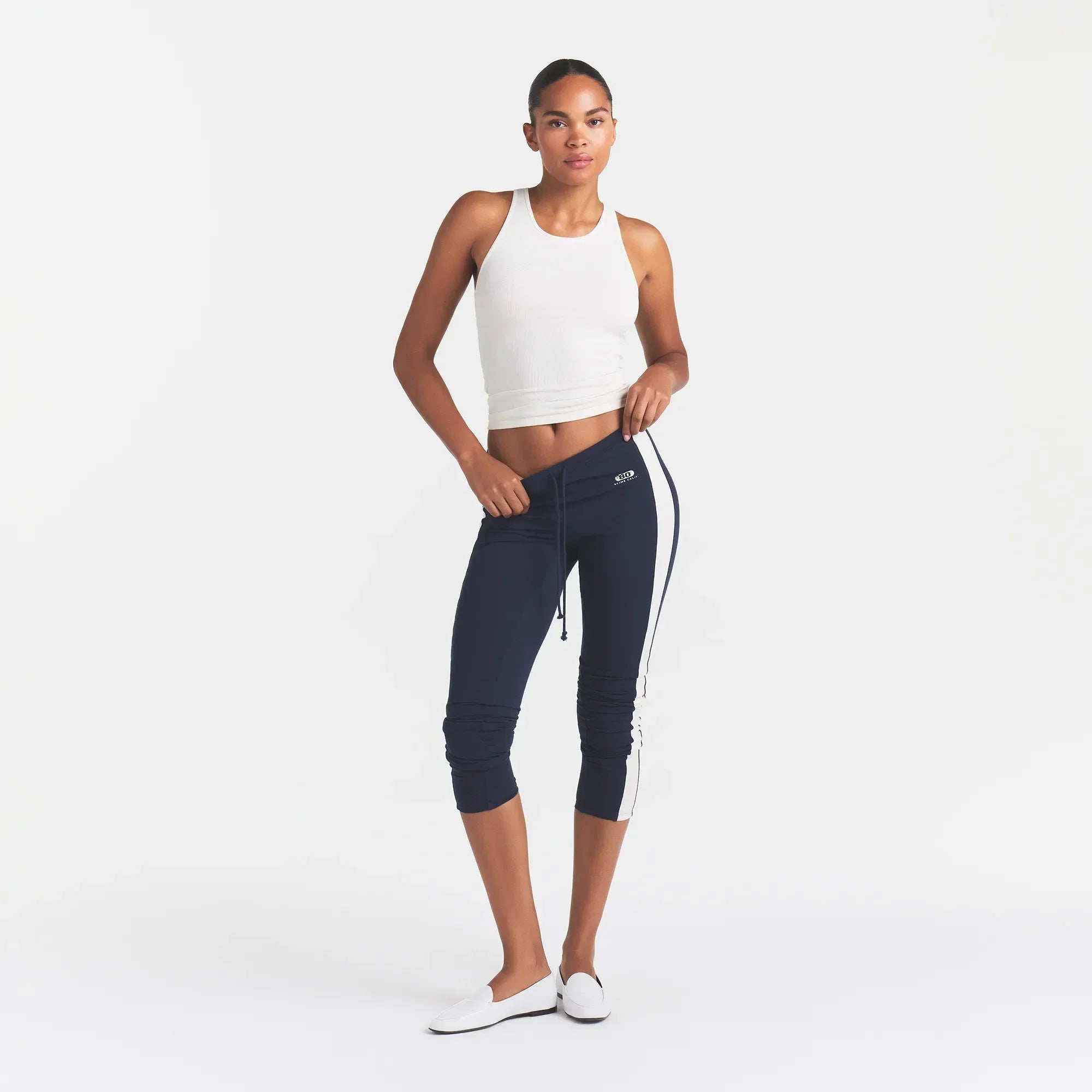 OUTDOOR HIGH-WAISTED LEGGING | NAVY ECRU CONTRAST