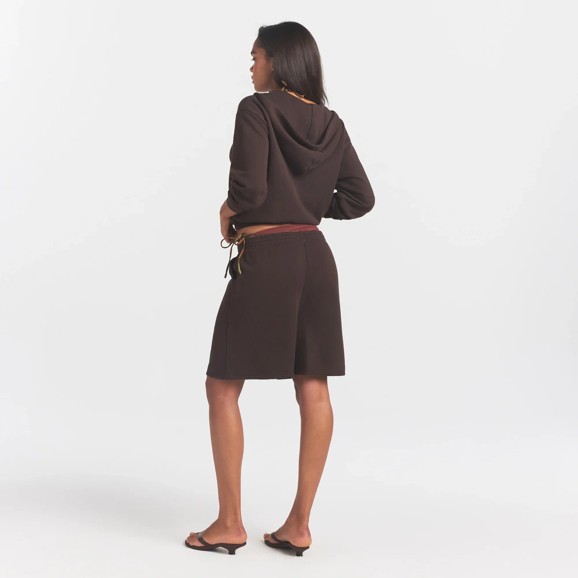 FRENCH TERRY LONG SHORT | ESPRESSO