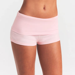 COTTON JERSEY FOLDOVER SHORT | CHERRY BLOSSOM