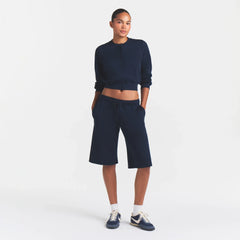 COTTON FLEECE LONG SHORT | NAVY