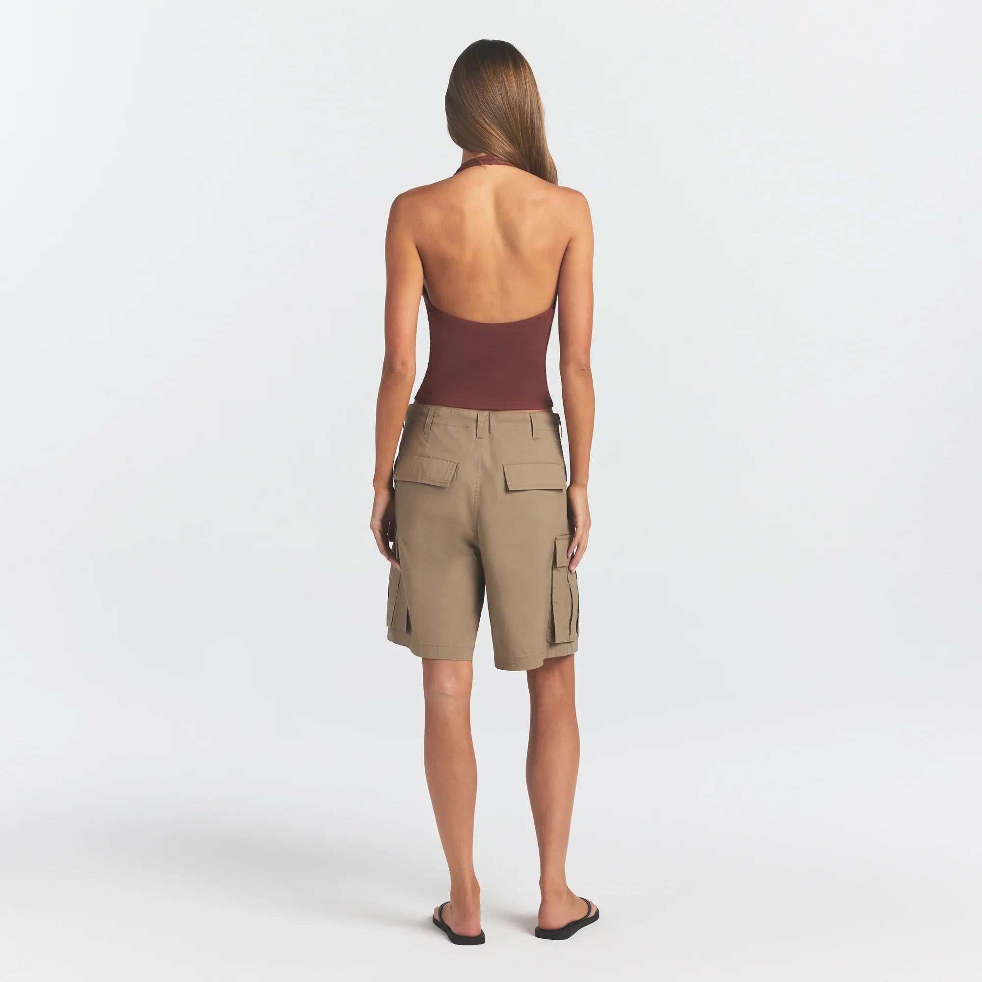 WOVEN COTTON OVERSIZED CARGO SHORT | DESERT
